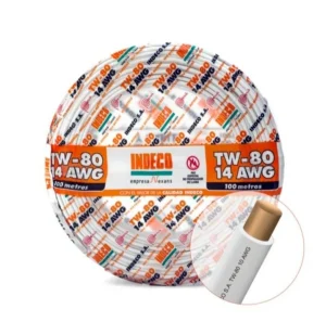 ALAMBRE ELECTRICO TW-80 14 AWG BLANCO  X 100 M INDECO